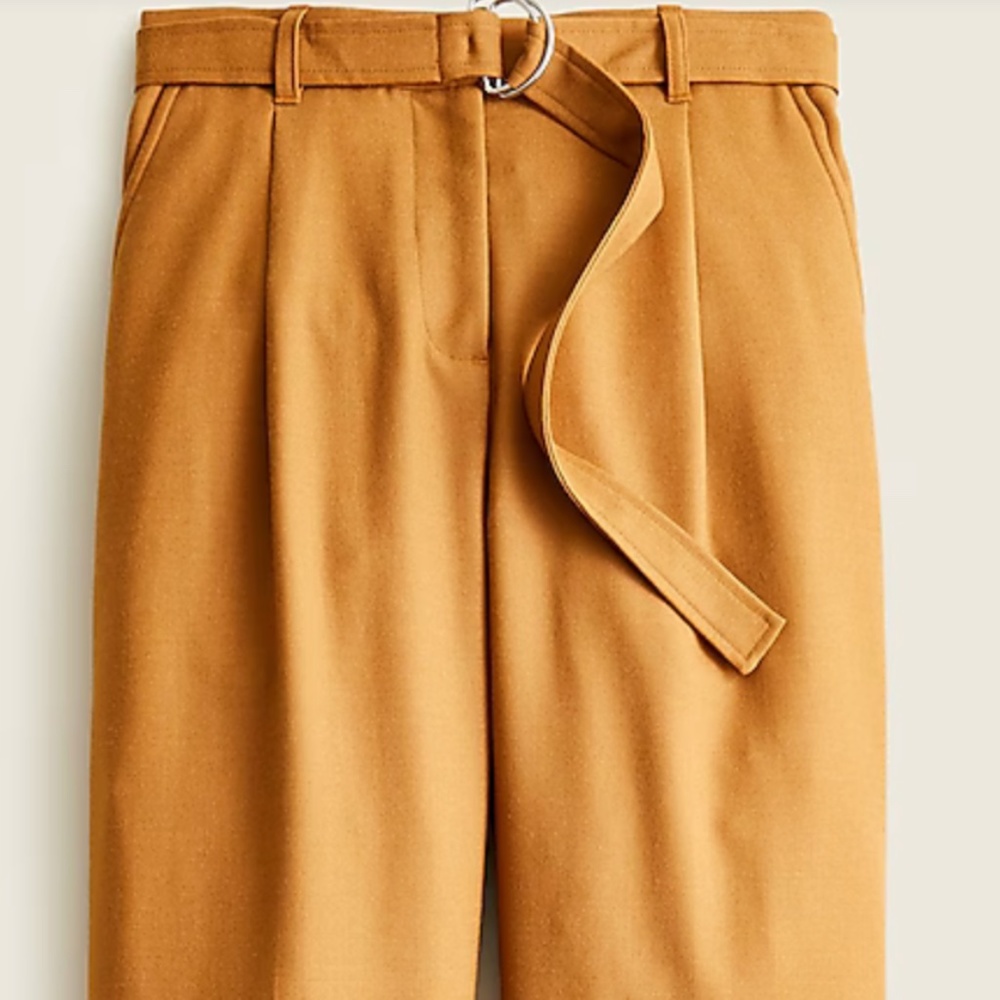 J. Crew D-Ring Flannel Pant in Heather Camel/Sz. 14